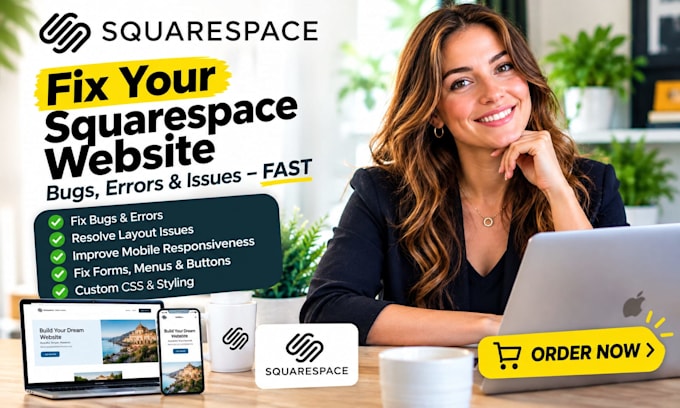 fix your squarespace website bugs, errors and issues fast