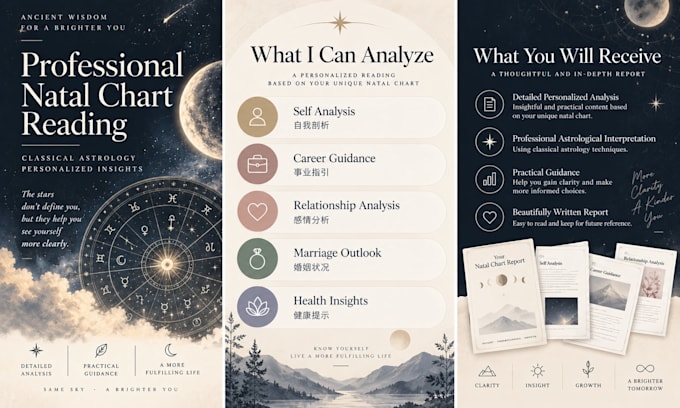 provide a detailed natal chart astrology reading