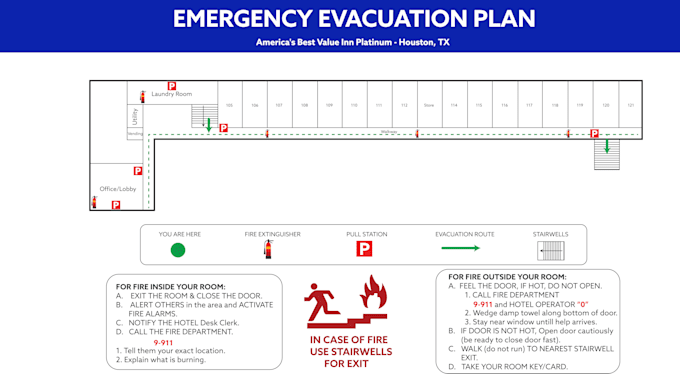 design fire emergency evacuation plan, map, diagram