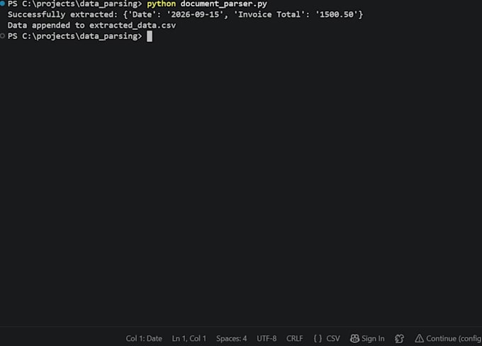 write python scripts to extract text and data from PDF or documents