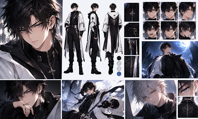 create manhwa character design, korean webtoon art and anime characters