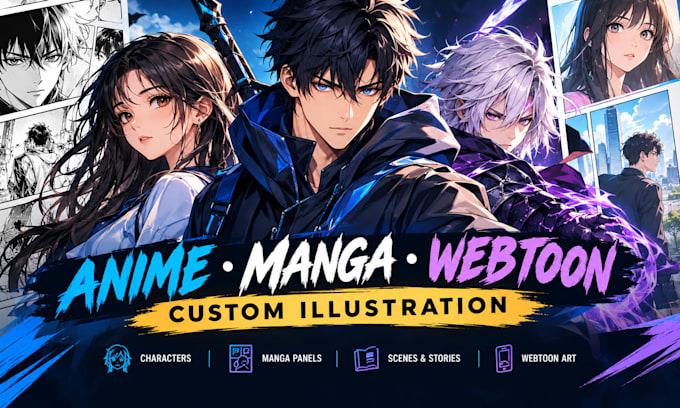 draw anime manga and webtoon illustrations