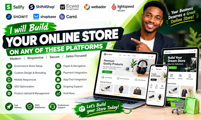 build sellfy shift4shop ecwid webador showit shopbase carrd website store design