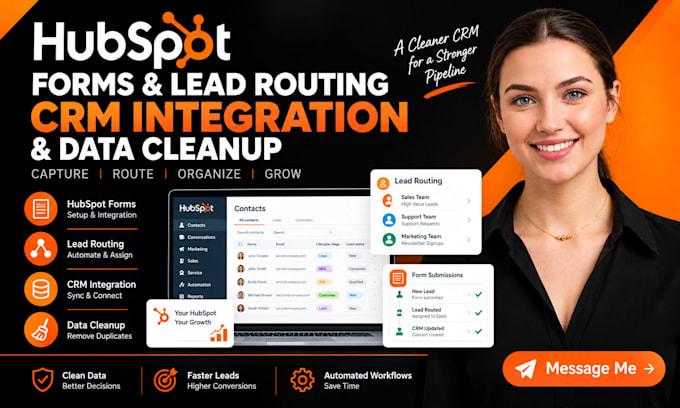 setup hubspot forms lead routing CRM integration and data cleanup