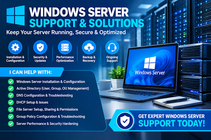 setup and troubleshoot active directory, dns, dhcp, file server