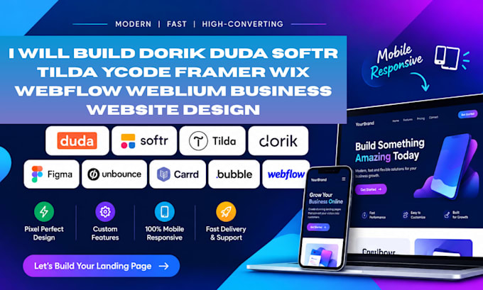 design dorik duda softr tilda ycode framer wix webflow weblium business website