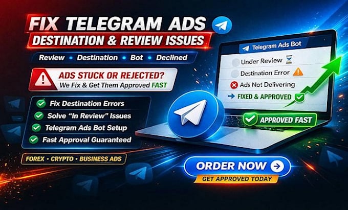 fix rejected telegram ads and ad destination errors