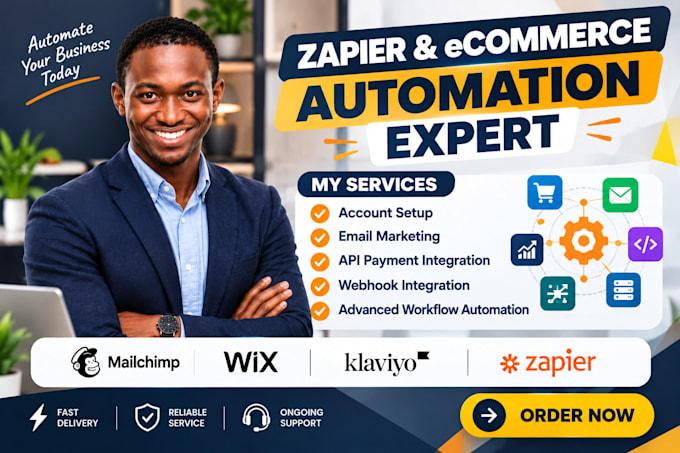 setup shopify mailchimp automation wix klaviyo api payment zapier integration