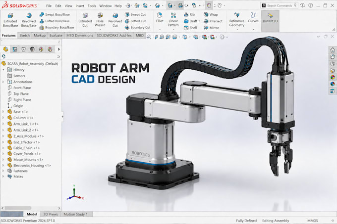 do robot enclosure cad, robotics fusion360, solidworks step stl robot 3d model