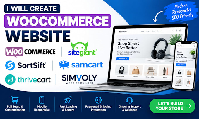 create woocomerce sitegiant sortsift samcart thrivecart simvoly website builder