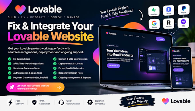 fix your lovable website, integrations and deployment issues