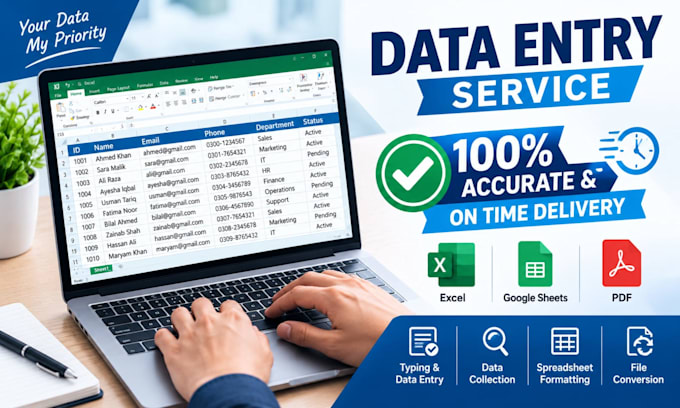 convert data, typing, and data entry services for business