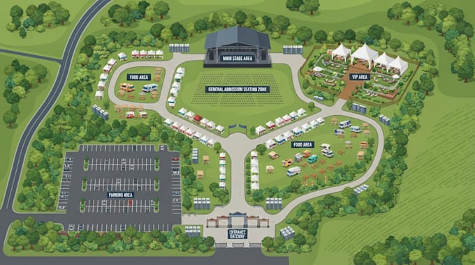 design vector map, event map, festival map and property map