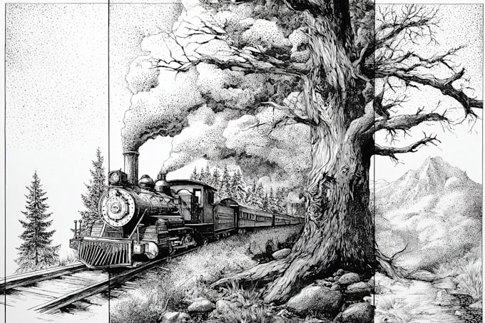 create pen and ink illustration