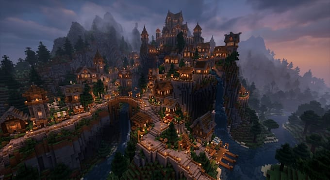 custom minecraft builds map houses castles cities server spawns
