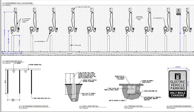 design ev charger installation plans for permit in USA