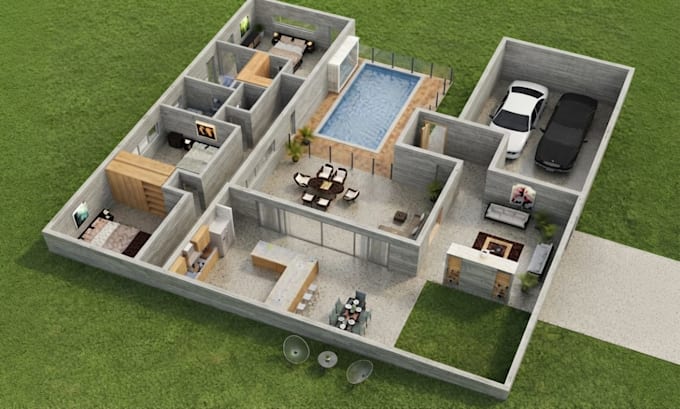 do 3d interior and exterior visualization, architectual rendering