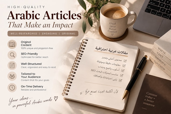 write high qulality arabic content and articles