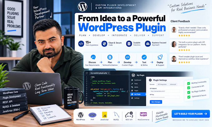 develop custom wordpress plugins and rest API integrations