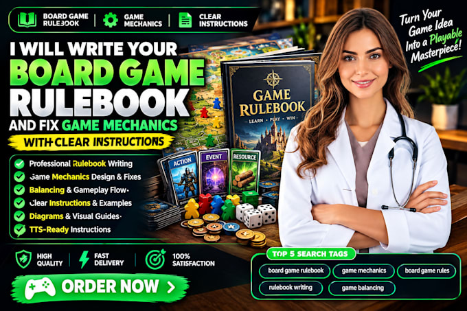 write your board game rulebook and fix game mechanics with clear instructions