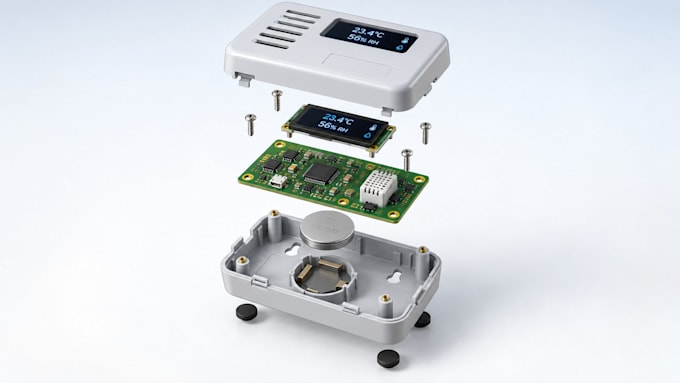 design pcb enclosure, electronics casing, product housing, 3d print in solidwork
