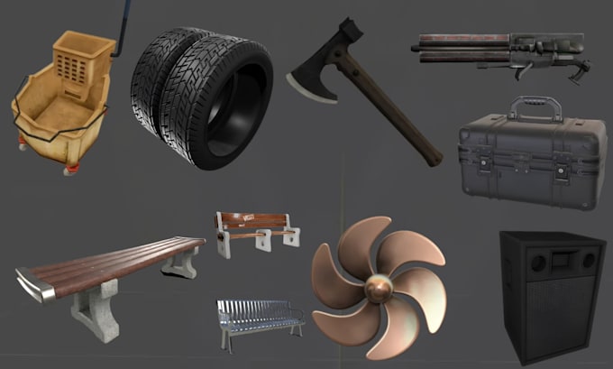 create custom fivem props, game ready assets, gta 5 objects, furniture, weapon