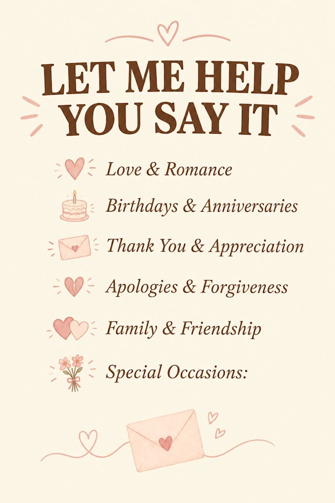 write a heartfelt personalized letter for you