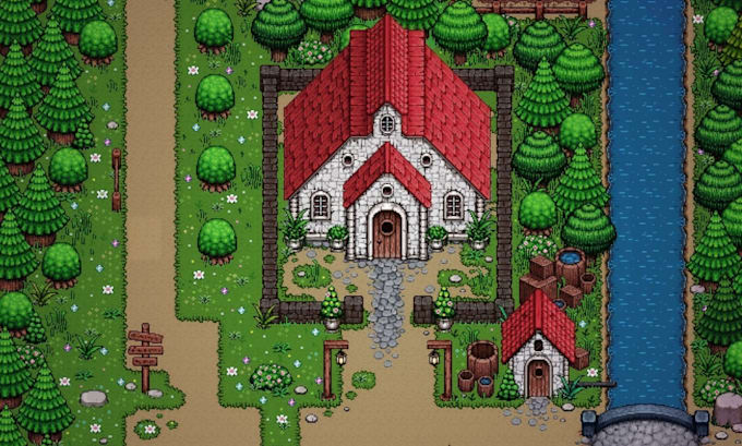design tile map pixel art tileset rpg maker sprite sheet platformer top down