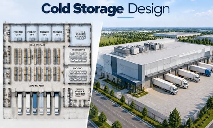 design cold storage warehouse architecture refrigeration facility layout plan