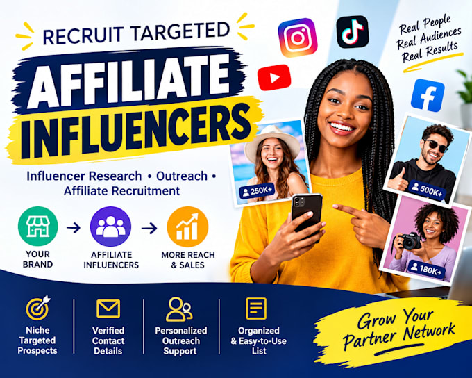 recruit targeted affiliate influencers for your marketing program