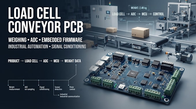 design load cell conveyor pcb, weighing system, adc and embedded firmware