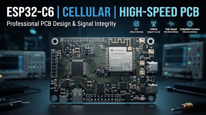 design esp32 c6, cellular and high speed pcb layout
