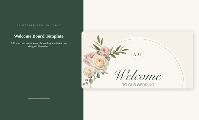 design a custom wedding welcome board