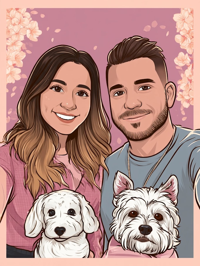 draw couple portrait illustration