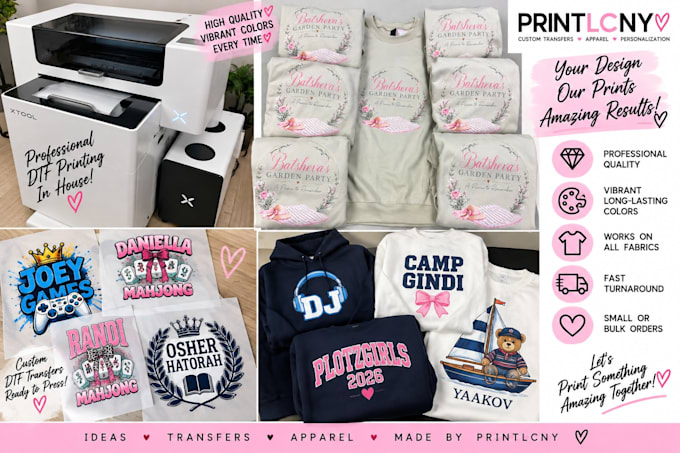 print high quality ready to apply dtf transfers