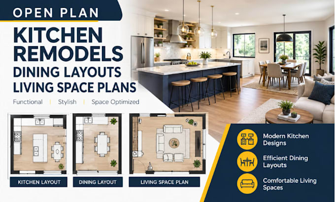 design open plan kitchen remodels dining layouts living spaces floor plans