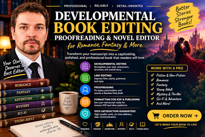 developmental book editing proofread novel book editor romance fantasy