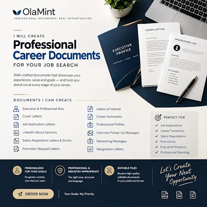 write professional career documents for your job search