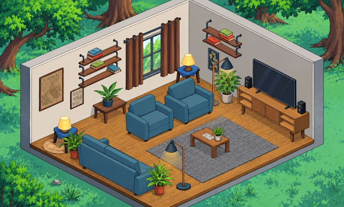 custom isometric pixel art game assets and tilesets