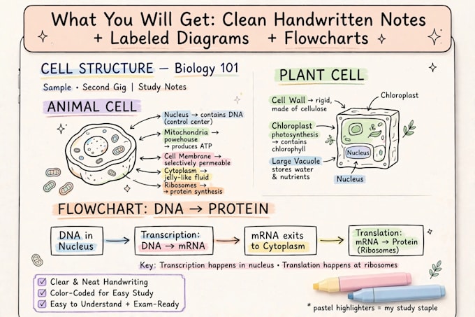 create aesthetic biology and medical notes