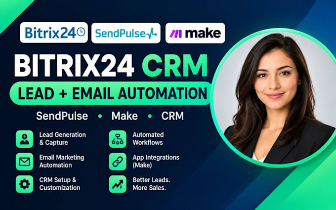 setup bitrix24 CRM sendpulse make lead generation email marketing automation