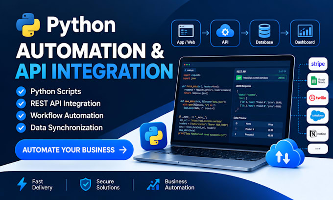 build python automation scripts and rest API integrations for your business