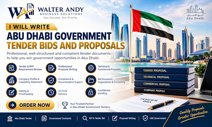 write abu dhabi government tender bids and proposals