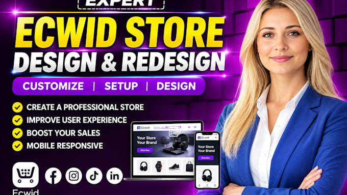setup design and redesign your ecwid ecommerce store, ecwid store design