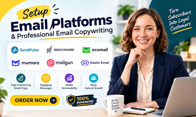 setup sendpulse, benchmark, ecomail, mumara, mailgun, elastic email copywriting