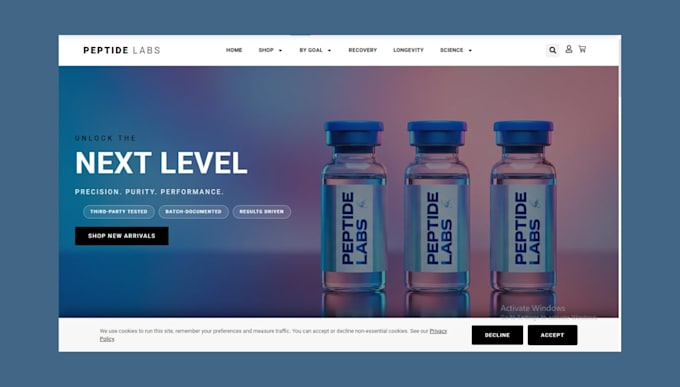 build complalnt peptide website research peptide woocommerce peptide website