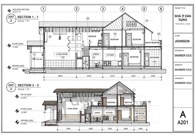 draft 2d floor plans, elevation and house plans in autocad