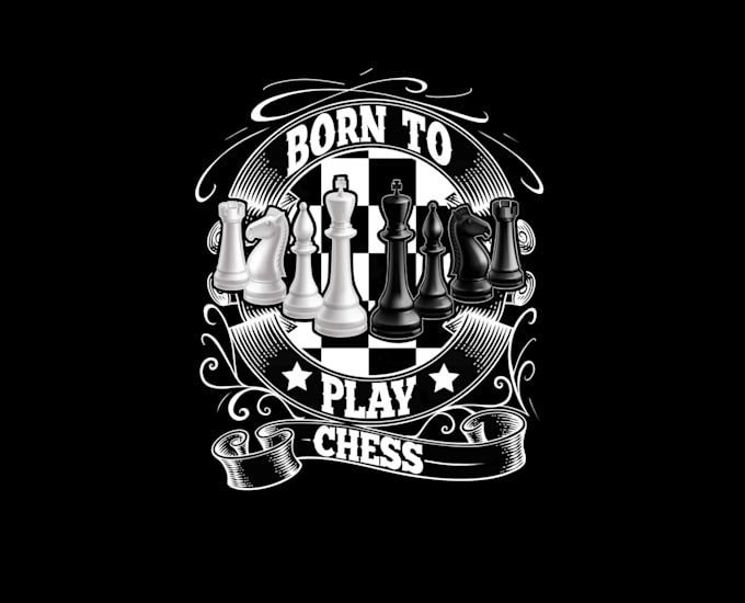 do high quality chess mascot logo retro t shirt  design