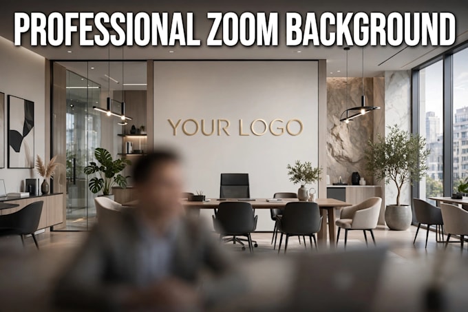 design zoom virtual office background with your logo