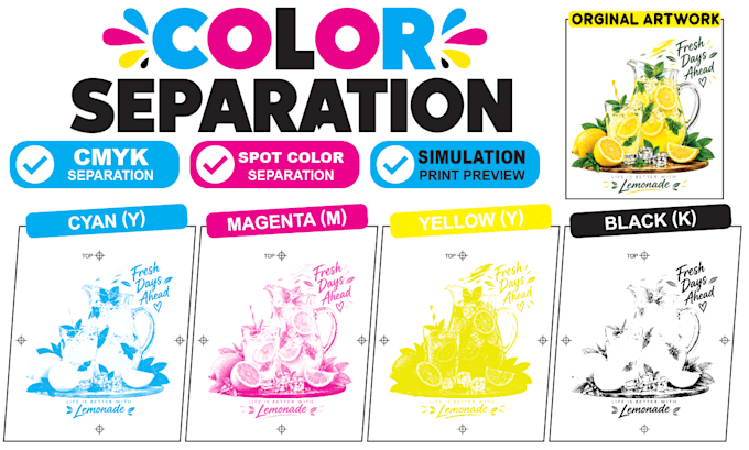 do professional color separation for screen printing